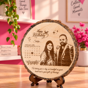 Personalized Engraved Wooden Photo Frame with Stand – 6 Inch
